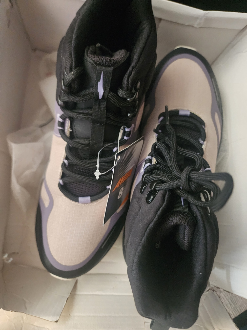 Avia Women's Athletic Sneakers in Beige, Black and Lavender
